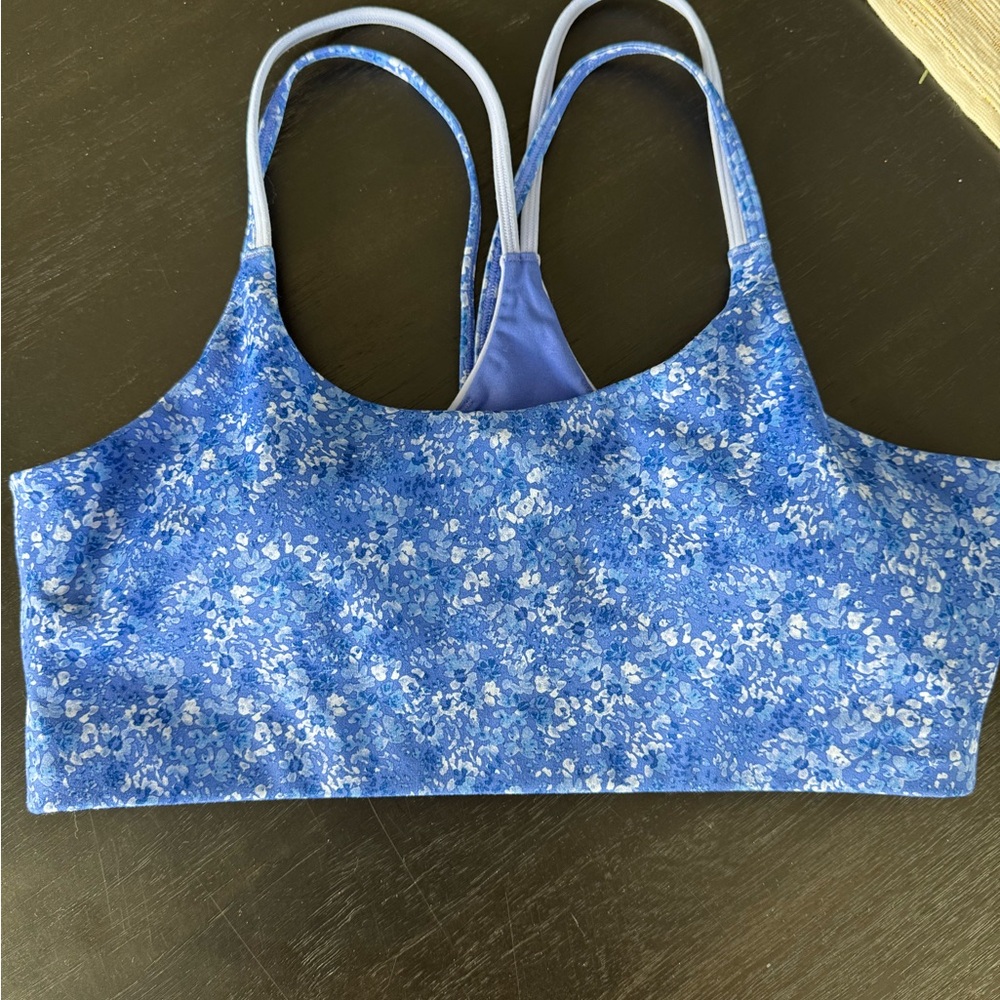 Fabletics Blue Floral Sports Bra
